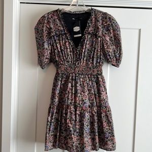 INA Puff Sleeve Smocked Tiered Dress